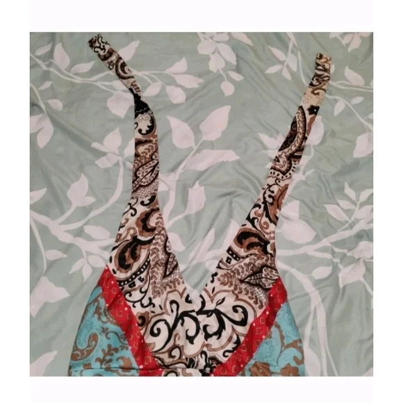 The Limited Red and Blue Paisley Blouse - Picture 3 of 12